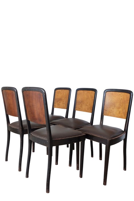 Krzesło (5) - Drewno, Skóra