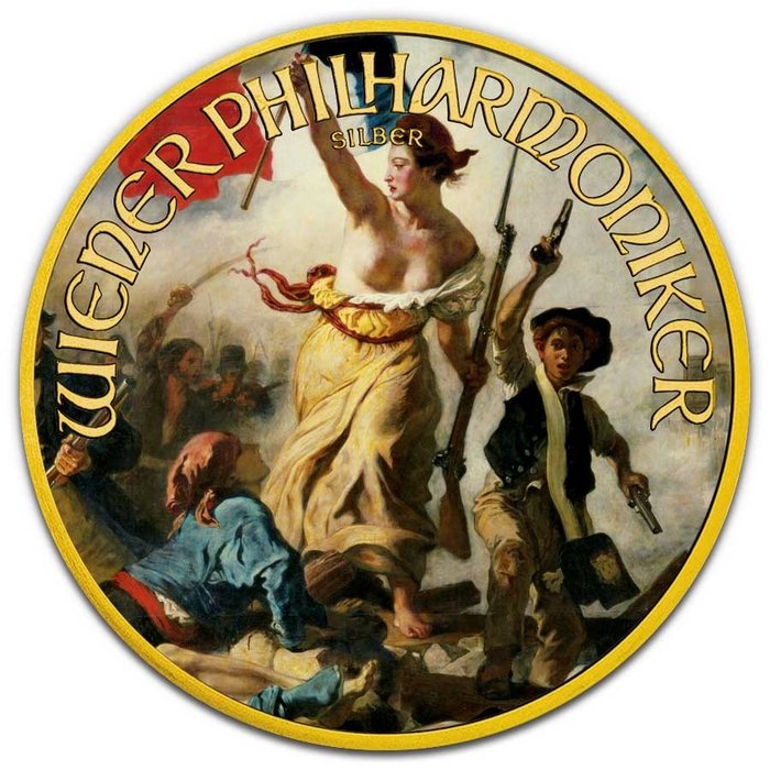 奥地利. 1 1/2 Euro 2023 La Liberté Guidant de le Peuple - Delacroix, 1 Oz (.999)  (没有保留价)