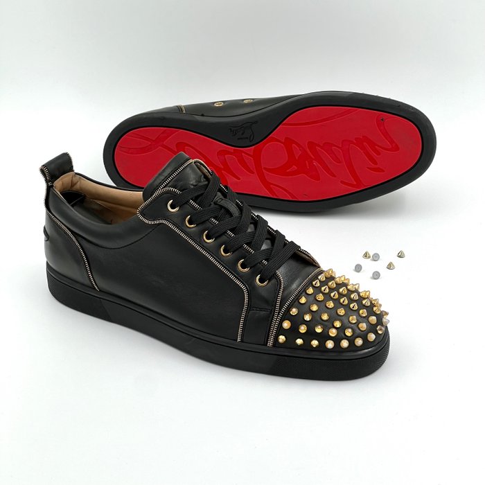 Louis Junior Spikes Sneakers in Red - Christian Louboutin