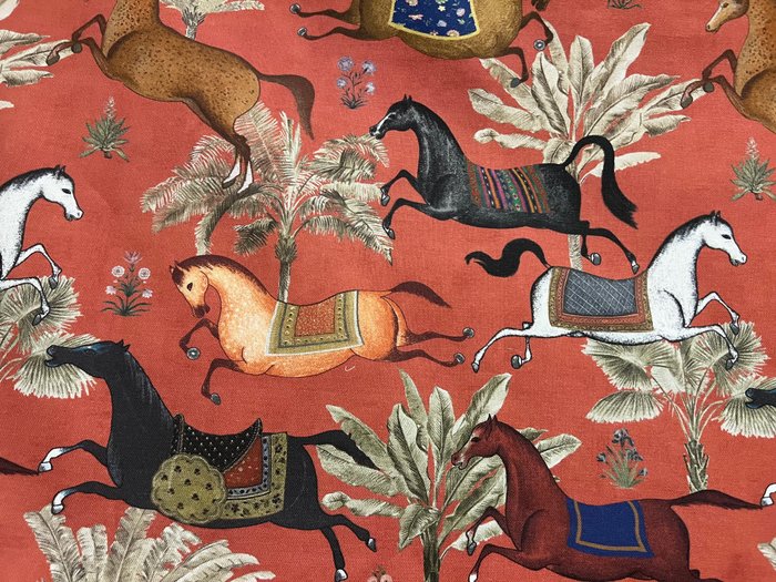 Digital print fabric with running Arabian horses - Upholstery fabric  - 300 cm - 280 cm