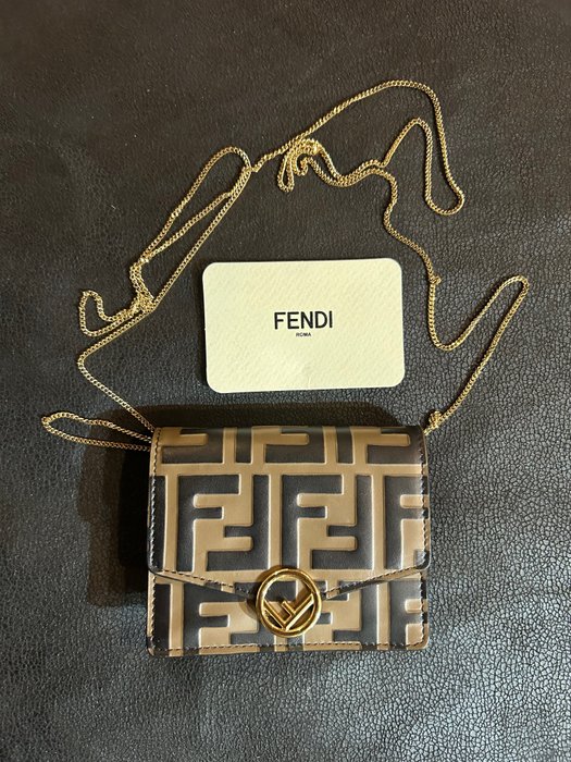 Fendi Wallet On Chain With Pouches In Noir