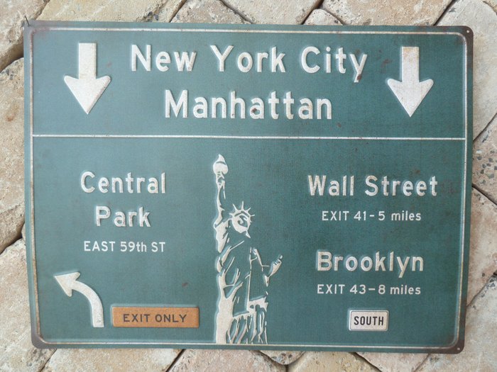 標誌 - 紐約市街道標誌-美國製造-紐約市 - 床單