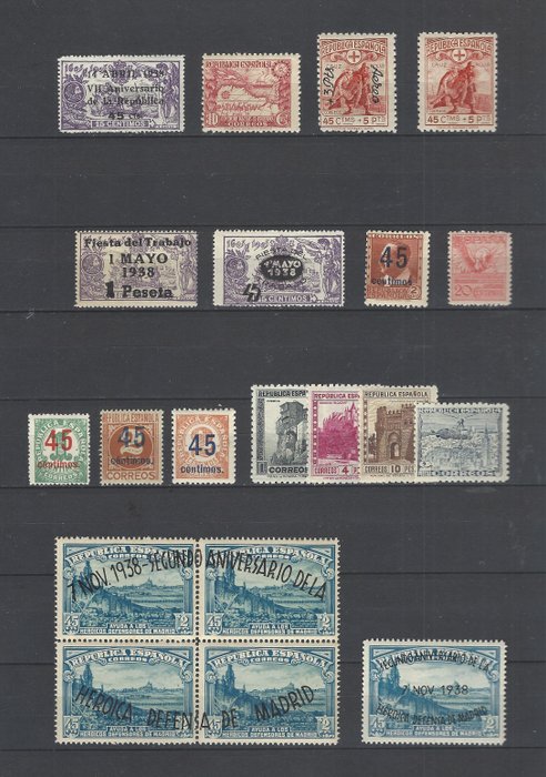 Spanje 1929/1938 - 1ºCentenario collectie-complete serie