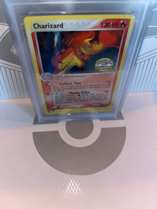 Wizards of The Coast – Pokémon – Graded Card Pokémon CHARIZARD HOLO – NATIONAL CHAMPIONSHIP STAMP #100 EX DRAGON * ULTRA RARE * UCG 10 Graded – 2003