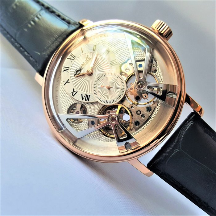 Ingersoll - Twin Balance - 45 Jewels - Automatic - Gold - Double Open Heart - No Reserve Price - Men - New