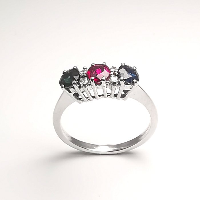 18 kt. White gold - Ring - 0.83 ct Mixed