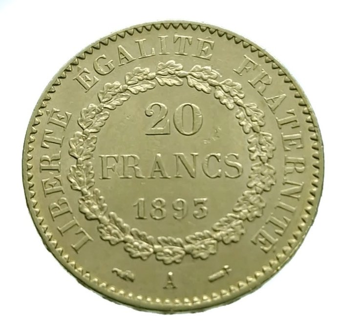 20 Francs Or 1893-A Genius