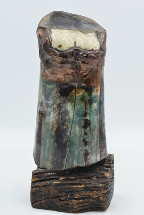 Eugeniusz Molski - Sculptură, Corps féminin - 38 cm - Ceramica glazurata