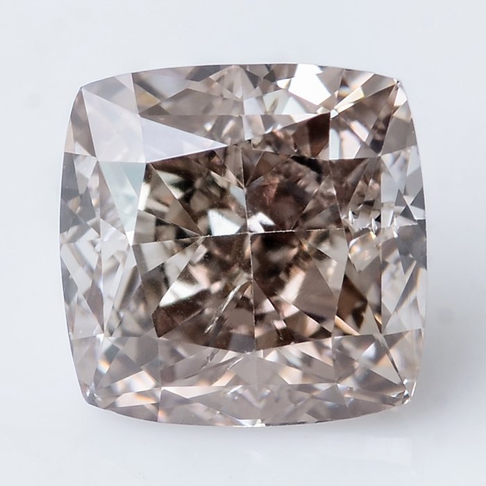 1 pcs Diament - 0.74 ct - brylantowy, Poduszka zmodyfikowana genialnie - Natural Fancy Brown - SI2 (z nieznacznymi inkluzjami)