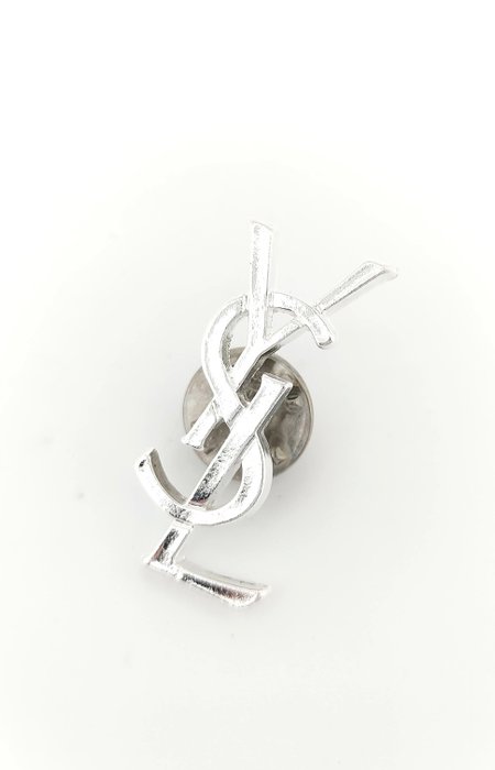 Yves Saint Laurent YSL Logo Brooch (Silver)