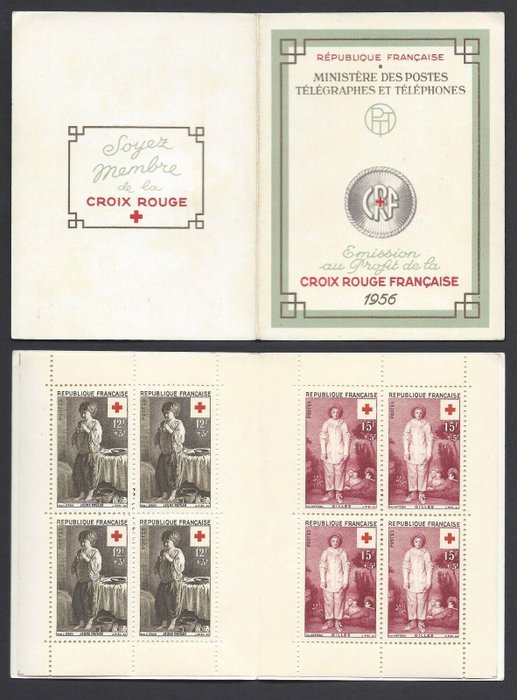Ranska 1956/1962 - Punainen Risti - 7 täydellistä muistikirjaa - Lainaus: 415 € - Yvert C2005/2011**