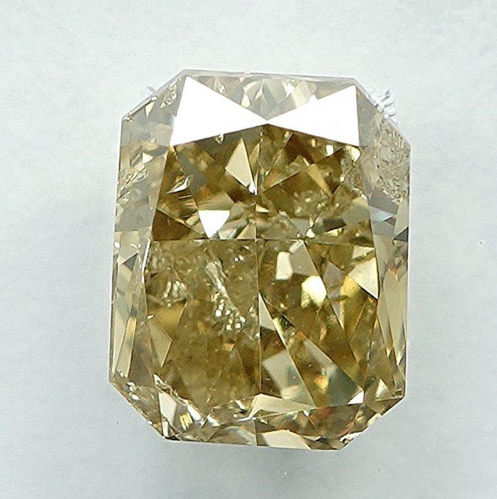 Diamant - 1,01 ct - Radiant - Natural Fancy Light Yellow - SI2