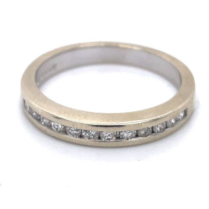 Ring - 14 karat Hvidguld Diamant  (Natur) 