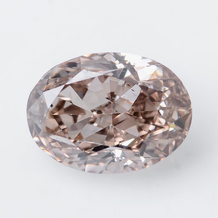 1 pcs Diament - 0.51 ct - brylantowy, Owalny genialny - Natural Fancy Brown - SI1 (z nieznacznymi inkluzjami)
