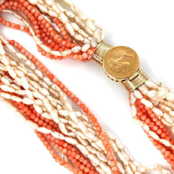 Necklace - 18 kt. Yellow gold, GBP Coral 