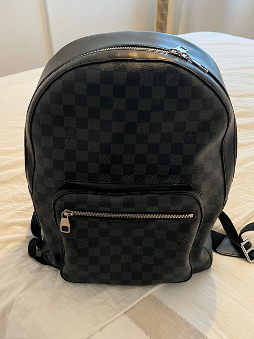 Sold at Auction: Louis Vuitton Josh Backpack Black Leather Damier Graphite