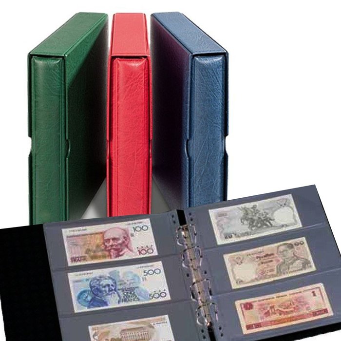 accesorios. - 3 Grande bankbiljetten albums met cassettes + 50 Grande 3-vaks bladen NIEUW  (Sin Precio de Reserva)