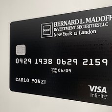 Harissart – BERNARD MADOFF – (DIS)CREDIT CARD – Carlo Ponzi – Alu noir brossé