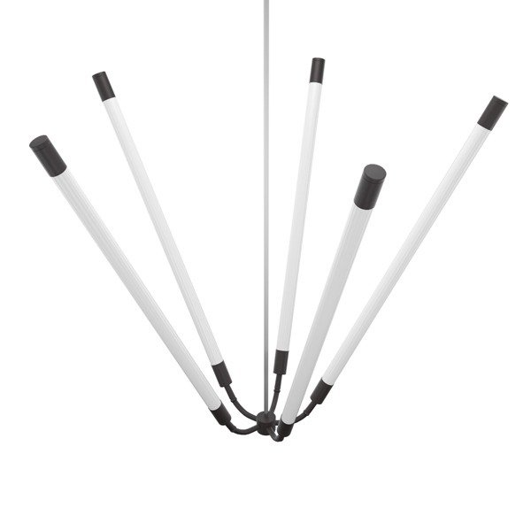 De Lampen Specialisten - Rene van Luijk - Lampe - FLiRD Lysekrone 88 cm - 5 * Ø 40 mm hvide (opale) LED-rørlamper