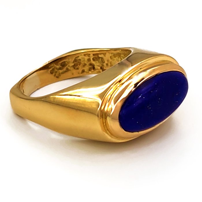 Δαχτυλίδι - Κίτρινο χρυσό Λάπις λαζούλι 