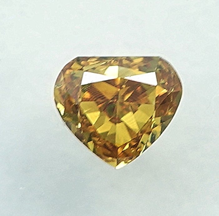 鑽石 - 0.20 ct - 梨形 - Natural Fancy Orangy Yellow - SI2