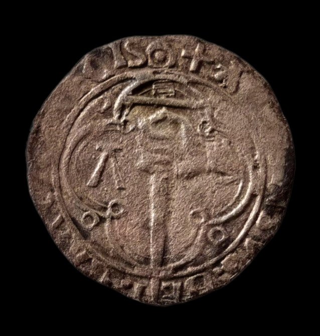 葡萄牙. D.阿方索五世 （1433-1438）. Espadim (4 Reais Brancos) - Lisboa - IN:NO/GRACIE:REGIS
