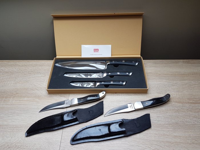 SHAN ZU Set di coltelli con guaine (5) - Acciaio (inossidabile) - Catawiki