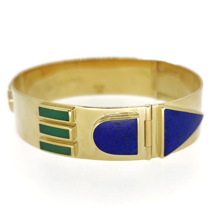 Armband - Gult guld Lapis lazuli 