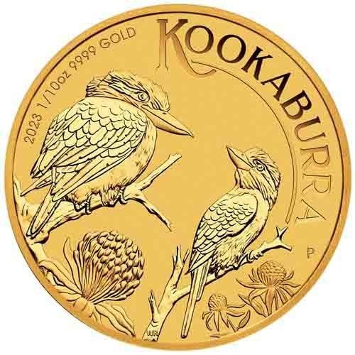 澳大利亞. 15 Dollars 2023 1/10 oz Australian Gold Kookaburra Coin BU (In Capsule)