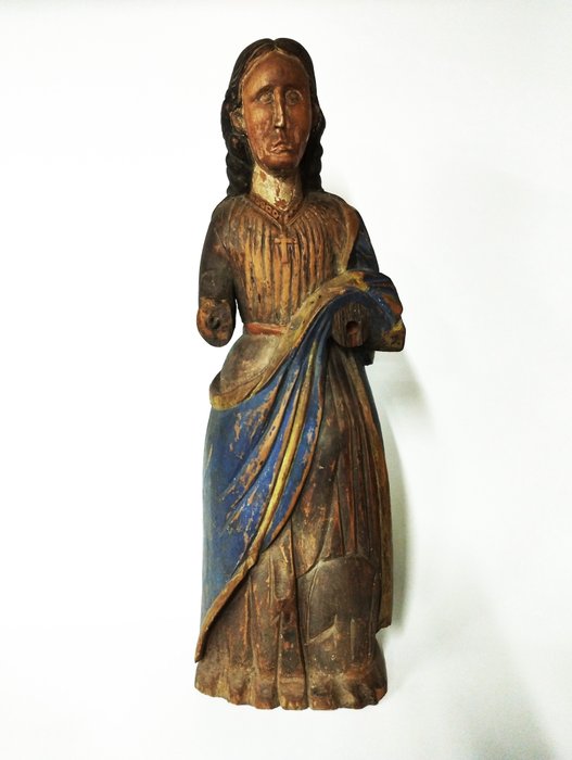 雕刻, Spanish Colonial - Our Lady of Sorrows, "Dolorosa" circa 1700 - 76 cm - 木