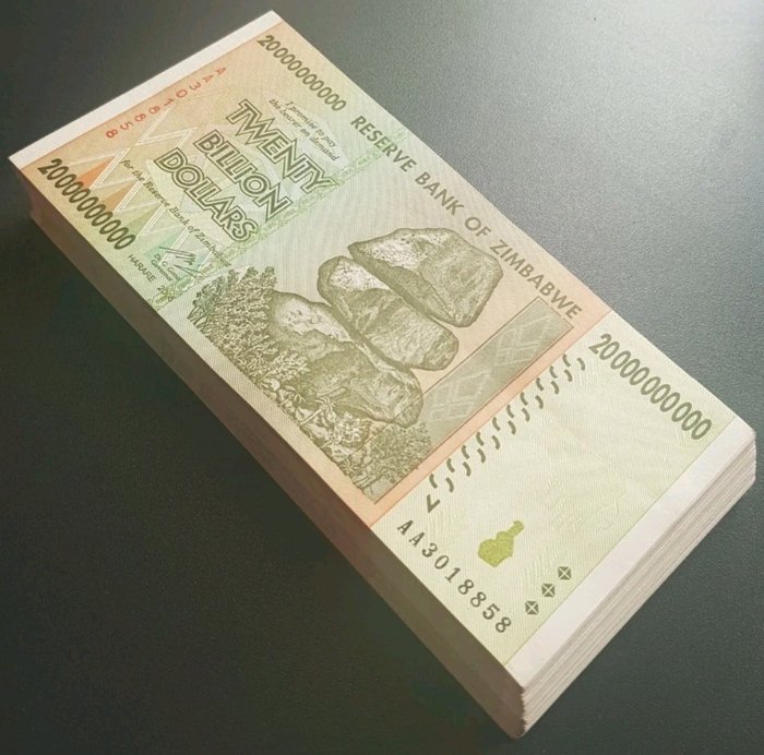 Simbabwe. - 100 x 20 Billion Dollar 2008 - Pick 86