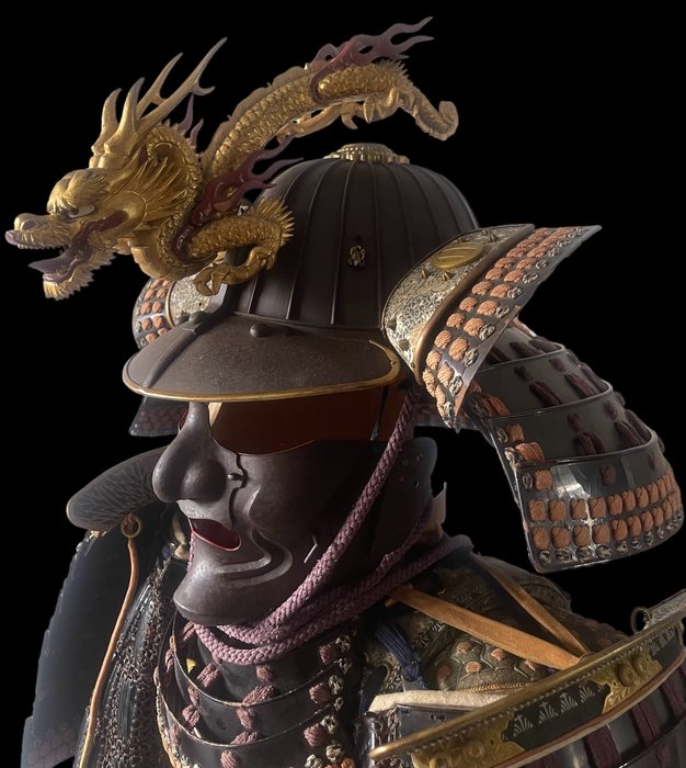 Armatura da guerra giapponese originale - Tessuto, ferro, pelle - Samurai Ashikaga clan - Giappone - Periodo Edo intorno al 1650