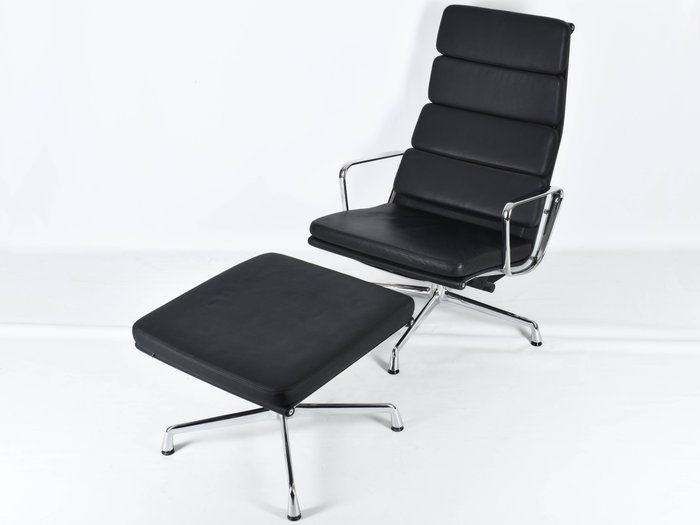 Charles & Ray Eames - Vitra - 扶手椅, 搁脚凳 - EA222/223