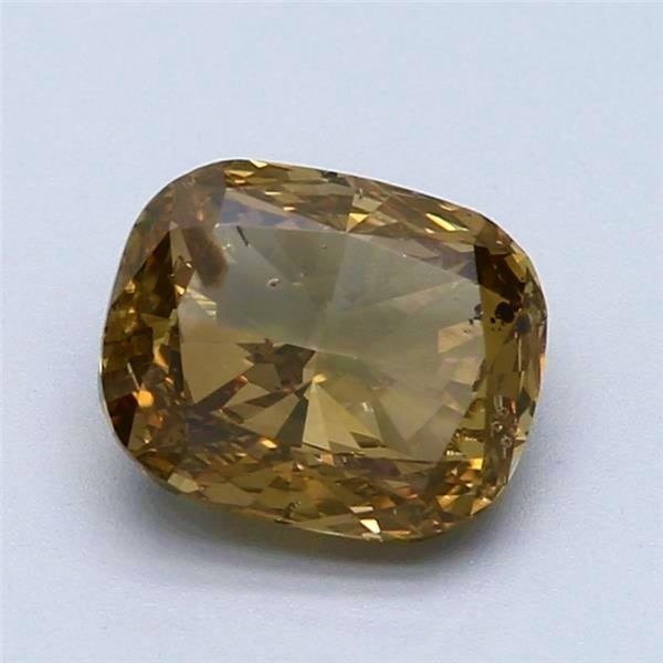 1 pcs Diamond - 2.02 ct - Cushion - fancy deep brownish yellow - Not mentioned on certificate