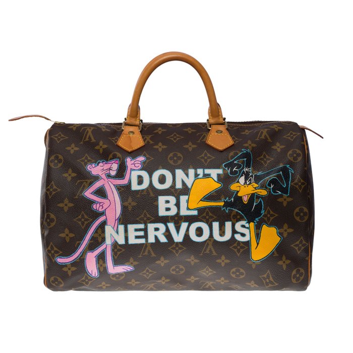 hand painted painted louis vuitton bag