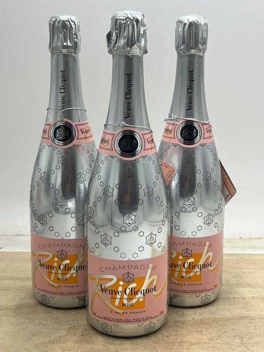 Veuve Clicquot Rich Rosé - Champagne Brut - 3 Garrafas (0,75 L