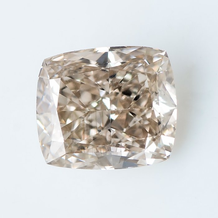 1 pcs Diamant - 0.70 ct - Brillant, Kissenmodifiziert, brillant - Natural Fancy Brownish Yellow - VVS2
