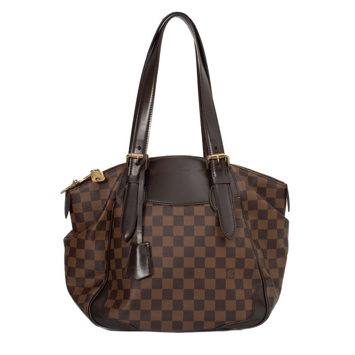 Sold at Auction: Louis Brown, Louis Vuitton - Neverfull PM Small Tote Bag -  Damier Brown - Red Interior
