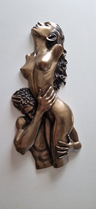 Sculpture, wanddecoratie man vrouw - 48 cm - Résine