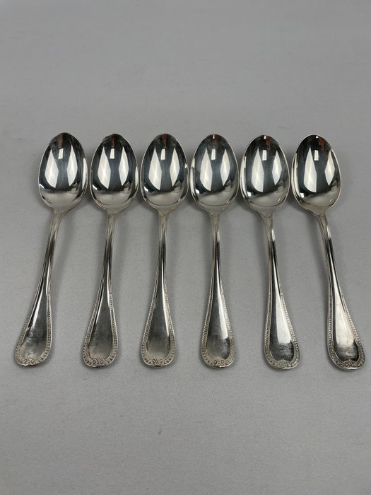 Christofle Paris - Cucchiaio - Modello: 'Malmaison' - 6 cucchiai da tavola - Placcato argento