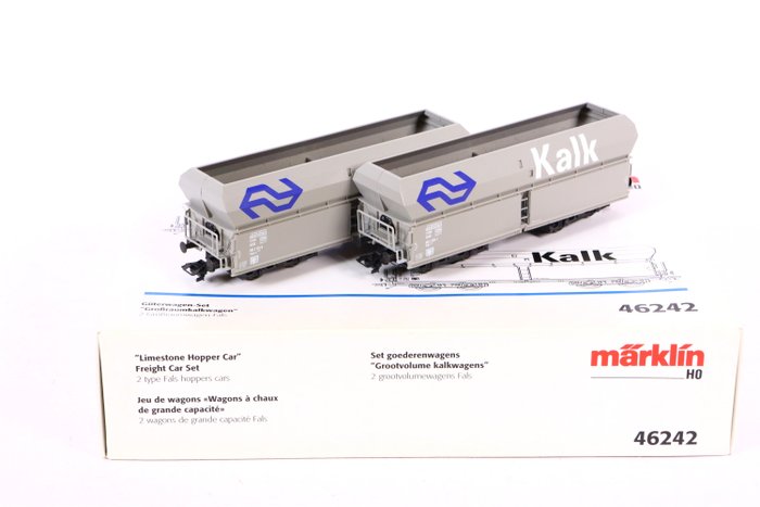 Märklin H0 - 46242 - Set di vagoni merci di modellini di treni (1) - Set di due autocarri per calce di grandi volumi - NS