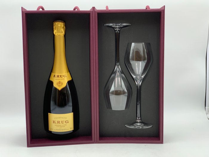 Krug, Grande Cuvée 171 Ème Édition with 2 glasses "Limited Edition" - Champagne Brut - 1 Bottle (0.75L)