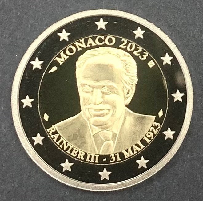 摩纳哥. 2 Euro 2023 "Rainier III" Proof  (没有保留价)