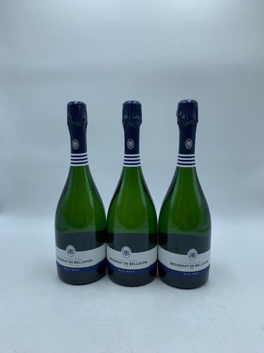 Besserat De Bellefon - Cuvée Des Moines - Champagne Bleu Brut - 3 Flaschen (0,75 l)