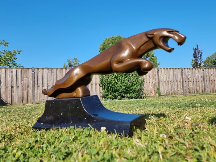 Statue, XXL Jaguar Car Logo - 33 cm - Bronze, Marbre