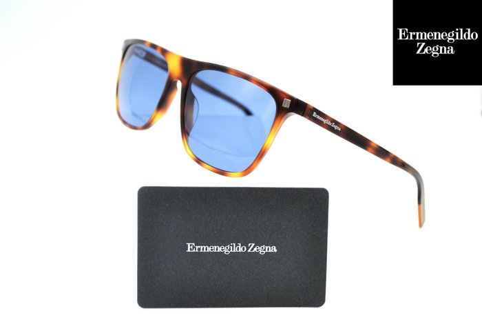 Ermenegildo Zegna - EZ0169 52V - LEGGERISSIMO - Acetate & Blue Lenses by Zeiss - *New* - Okulary przeciwsłoneczne