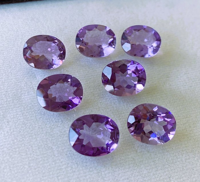7 pcs 紫色 紫水晶 - 23.01 ct