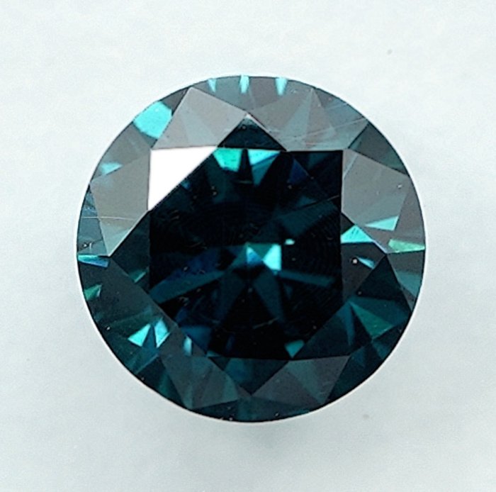 Diamant - 0.64 ct - Brilliant - Fancy Deep Blue - SI1
