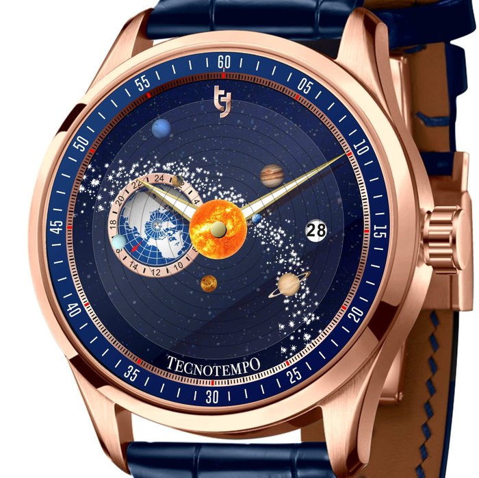 Tecnotempo® - Automatic "Dynamic Solar System" - Designed by Tecnotempo - TT.50.SPLBL (Gold tone) - Homem - 2011-presente