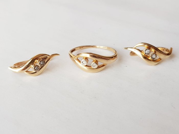 18 carati Oro - Parure di gioielli da 2 pezzi Diamanti